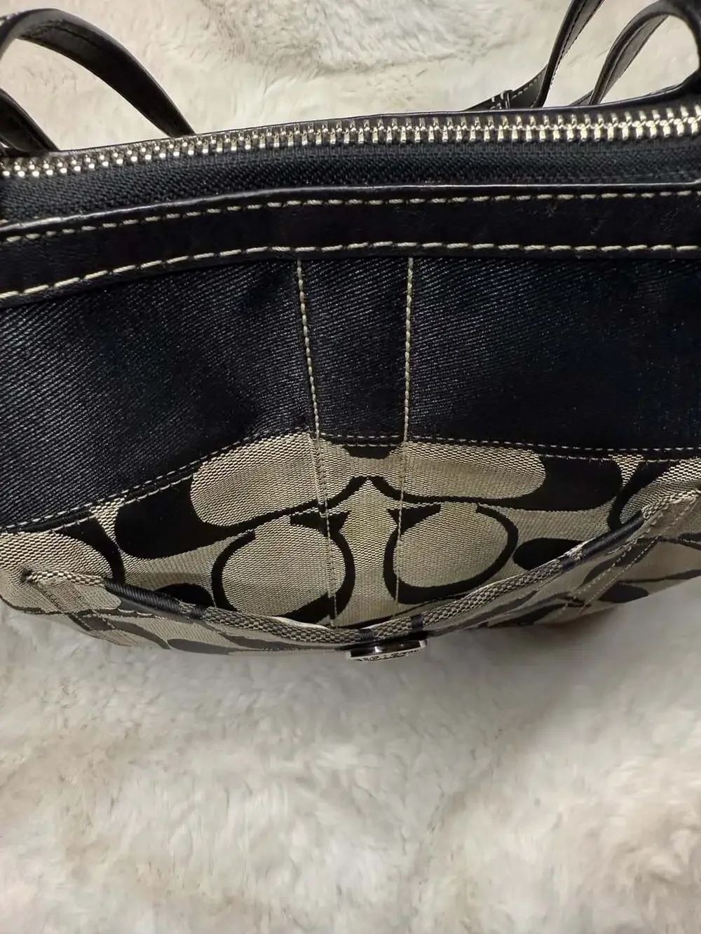 Coach Signature Canvas and Leather Tote Bag
